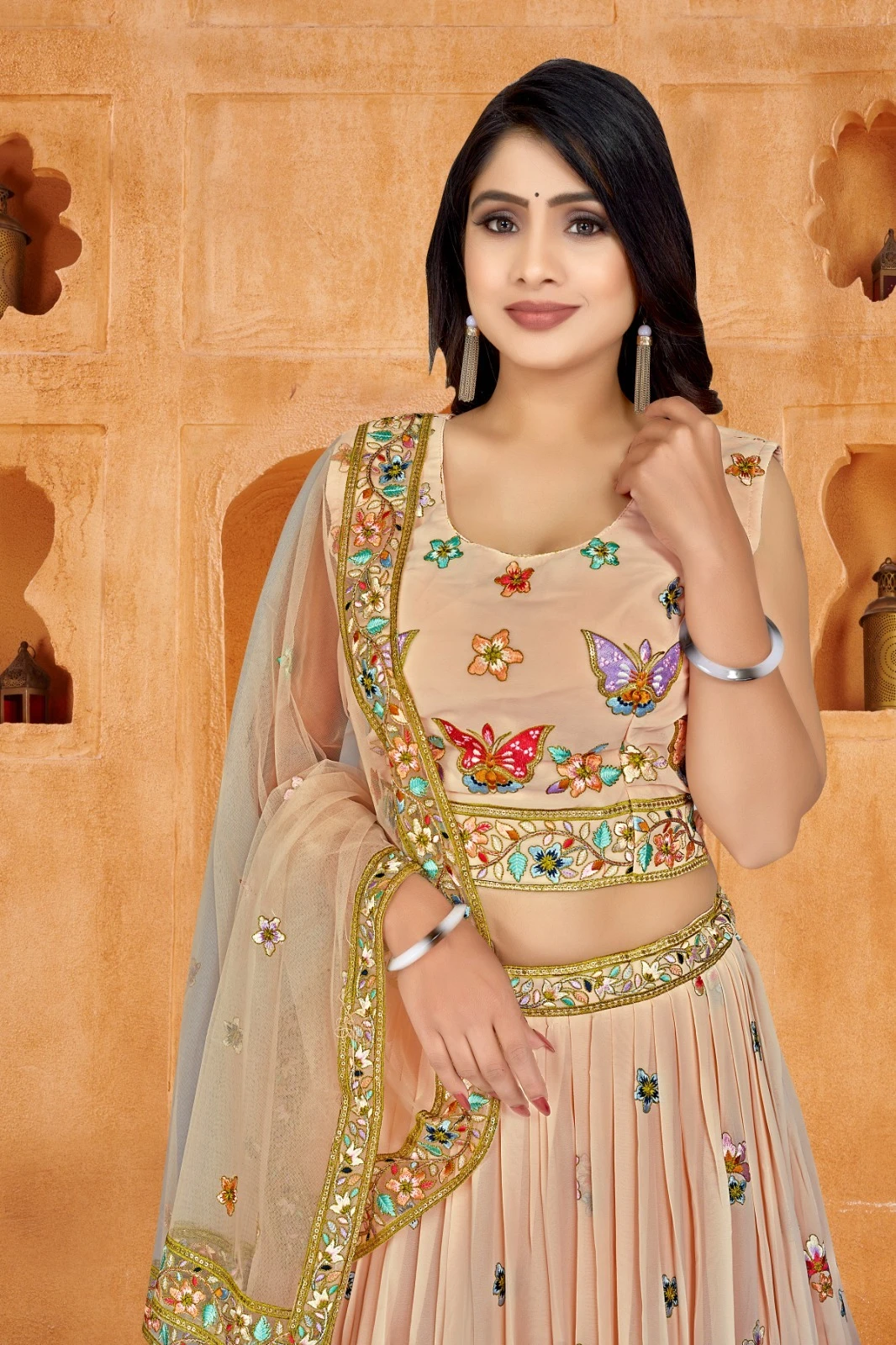 Amoha C1943A To C1943C Viscose Georgette Wholesale Lehenga Catalog — Wholesale Lehenga, AMOHA wholesale from Surat - Gallery Image 2
